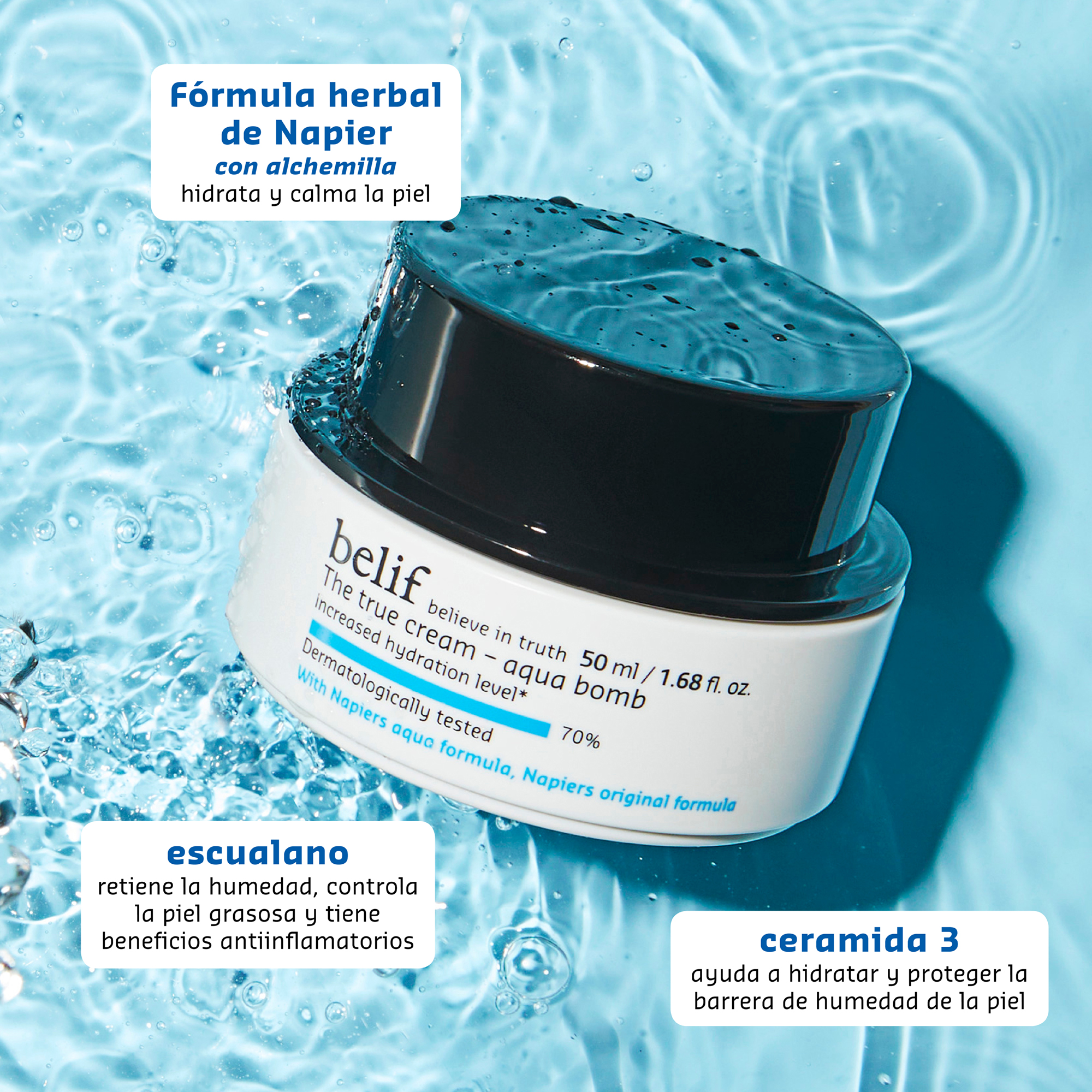 THE TRUE CREAM AQUA BOMB HYDRATING MOISTURIZER WITH SQUALANE (CREMA HUMECTANTE CON ESCUALANO)